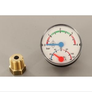 Thermomanometer 63mm 0-4bar 20-120 C 1/2"bt. Axiaal  Albrand